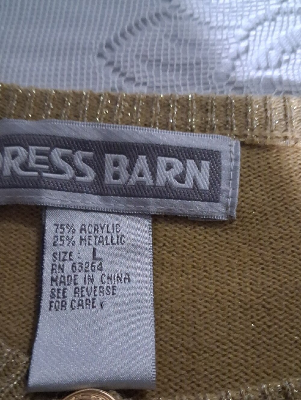 Dress Barn Gold Embellished Knit Cardigan - Picture 6 of 8